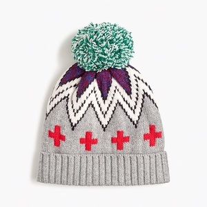 J.Crew Fair Isle Knit Hat with Pom-Pom
